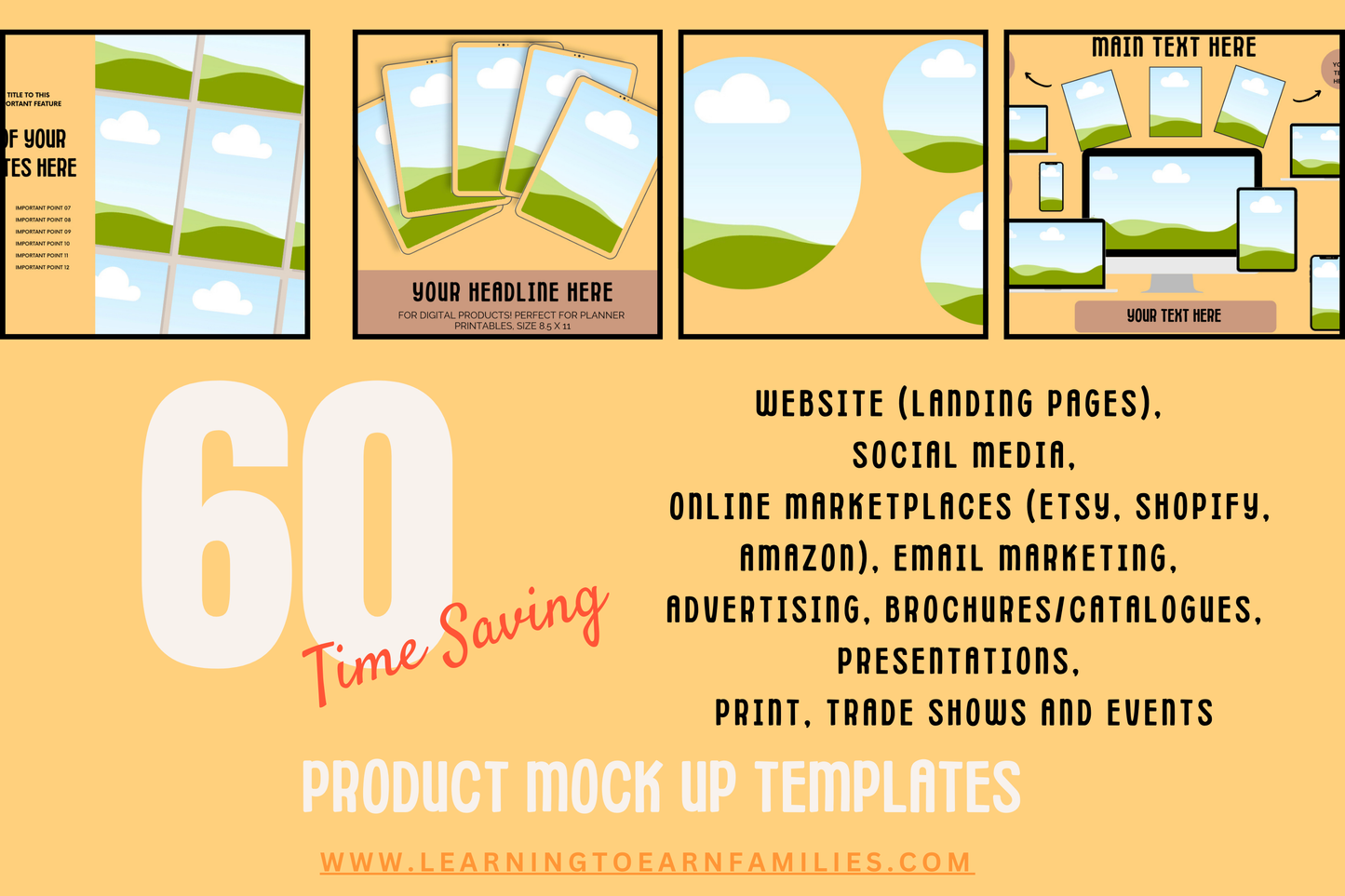 60 Time Saving Product Mock Up Templates PLR