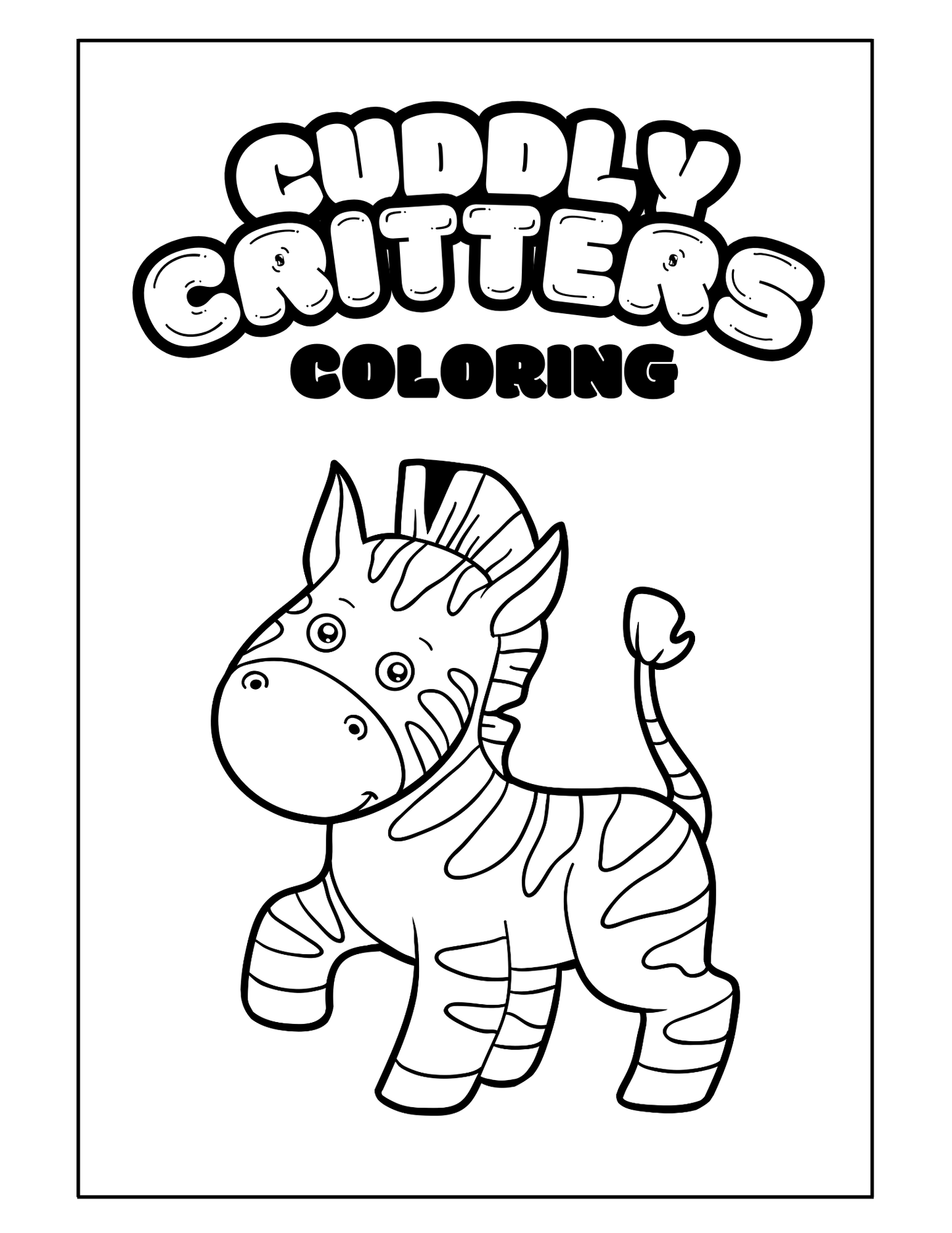 Cuddly Critters Kids Coloring Book PLR